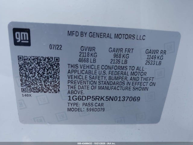 2022 CADILLAC CT5 1G6DP5RK5N0137069 Photo 8