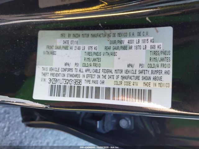 2016 MAZDA MAZDA3 3MZBM1U73GM319696 Photo 8