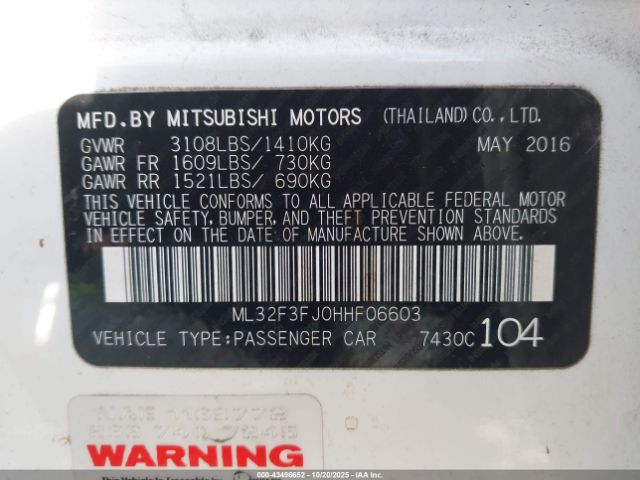 2017 MITSUBISHI MIRAGE G4 ML32F3FJ0HHF06603 Photo 8
