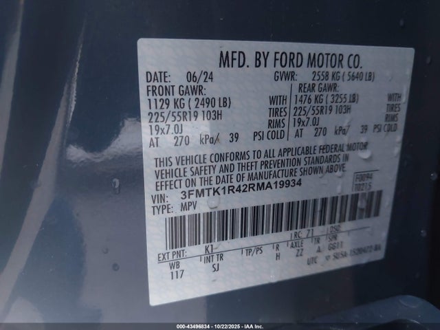 3FMTK1R42RMA19934 Ford Mustang Mach-e Select
