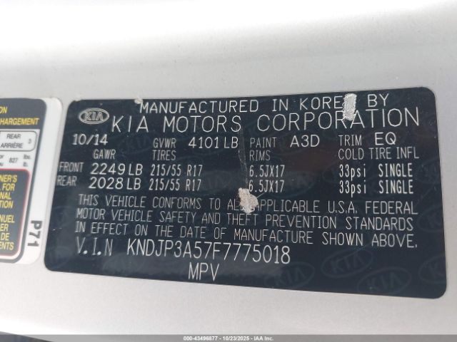 2015 KIA SOUL KNDJP3A57F7775018 Photo 8
