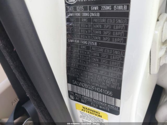 2015 LAND ROVER RANGE ROVER EVOQUE SALVN2BG2FH041066 Photo 8