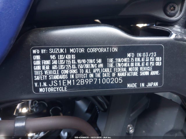 2023 SUZUKI DL800DE JS1EM12B9P7100205 Photo 9