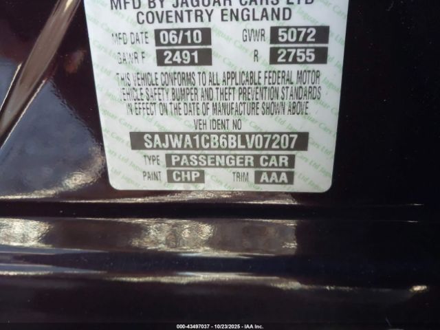 2011 JAGUAR XJ SAJWA1CB6BLV07207 Photo 8