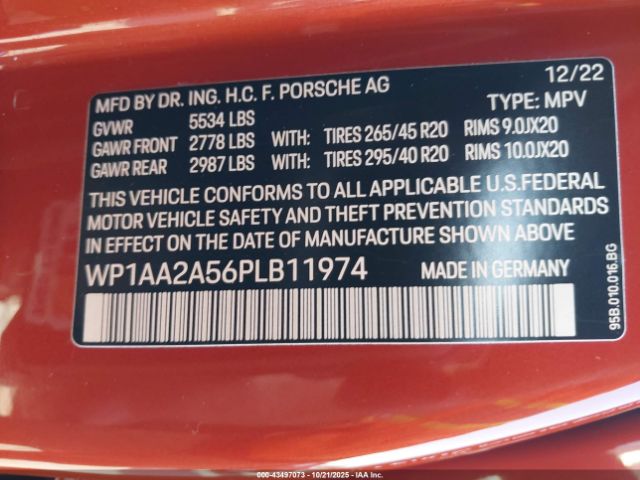 2023 PORSCHE MACAN WP1AA2A56PLB11974 Photo 8