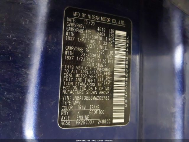 2021 NISSAN ROGUE JN8AT3BB3MW205783 Photo 8