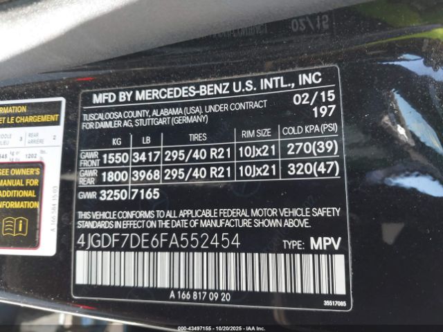 2015 MERCEDES-BENZ GL 550 4JGDF7DE6FA552454 Photo 8