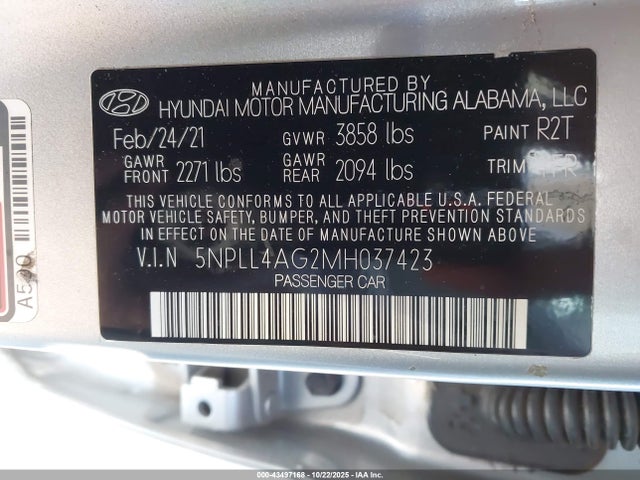 2021 HYUNDAI ELANTRA 5NPLL4AG2MH037423 Photo 8