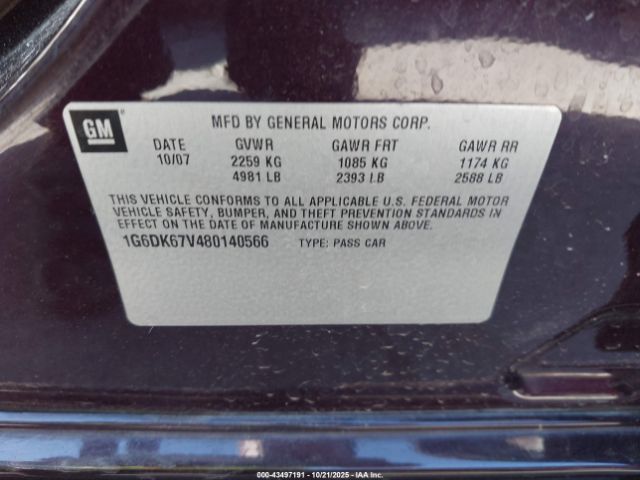 2008 CADILLAC STS 1G6DK67V480140566 Photo 8