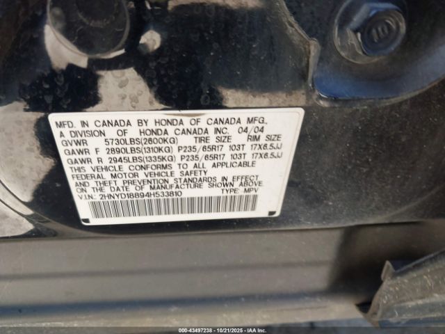 2004 ACURA MDX 2HNYD18894H533810 Photo 8