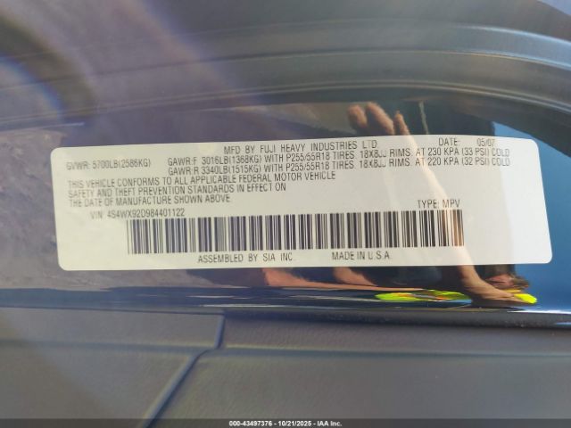 2008 SUBARU TRIBECA 4S4WX92D984401122 Photo 8