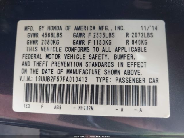 2015 ACURA TLX 19UUB2F57FA010412 Photo 8