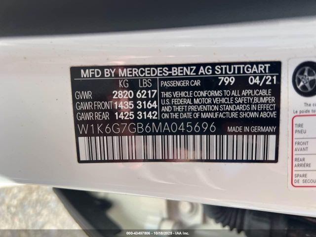 2021 MERCEDES-BENZ S 580 W1K6G7GB6MA045696 Photo 8