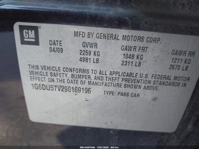 2009 CADILLAC CTS 1G6DU57V290169196 Photo 8