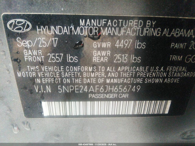 Hyundai SONATA SE 2018 5NPE24AF6JH656749 Image 9