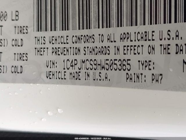 2017 JEEP CHEROKEE 1C4PJMCS9HW505365 Photo 8