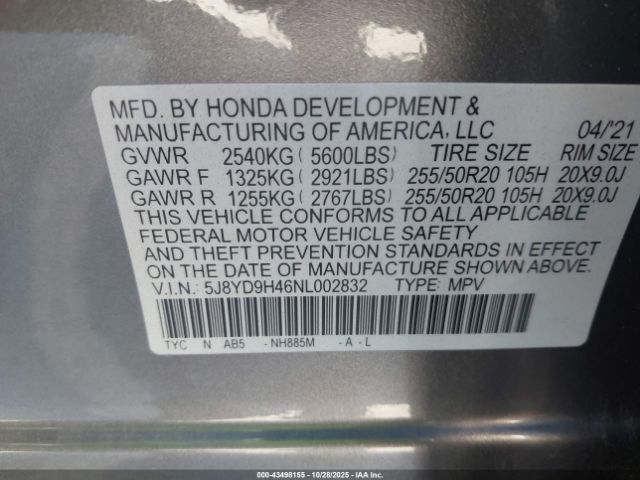 2022 ACURA MDX 5J8YD9H46NL002832 Photo 8