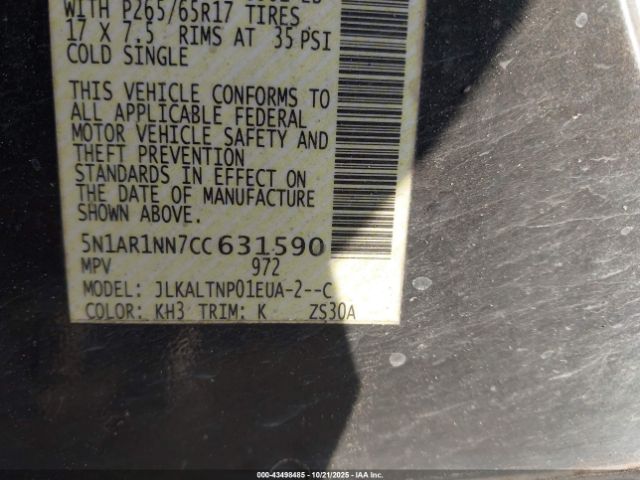 2012 NISSAN PATHFINDER 5N1AR1NN7CC631590 Photo 8