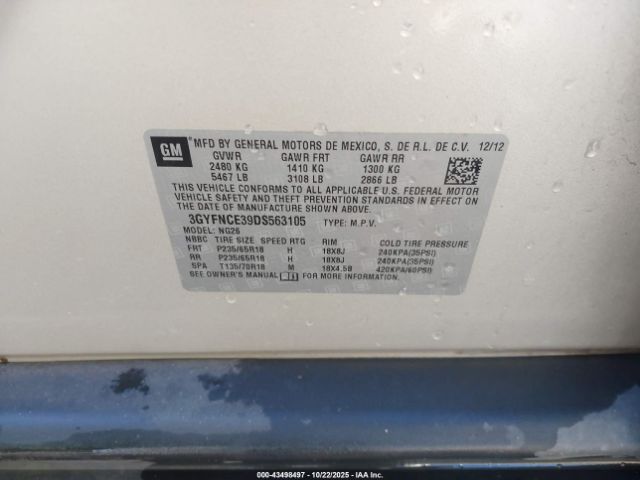 2013 CADILLAC SRX 3GYFNCE39DS563105 Photo 8