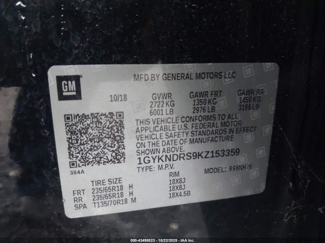 2019 CADILLAC XT5 1GYKNDRS9KZ153359 Photo 8