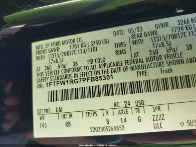 2023 FORD F-150 1FTFW1RG7PFB85301 Photo 8