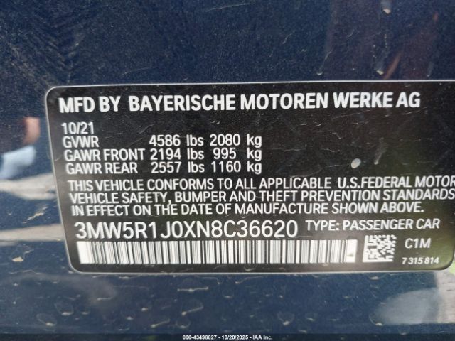 2022 BMW 330I 3MW5R1J0XN8C36620 Photo 8