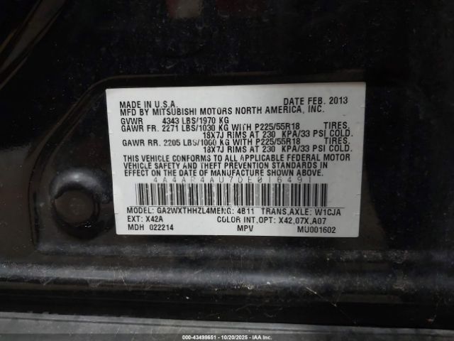 2013 MITSUBISHI OUTLANDER SPORT 4A4AR4AU7DE016491 Photo 8