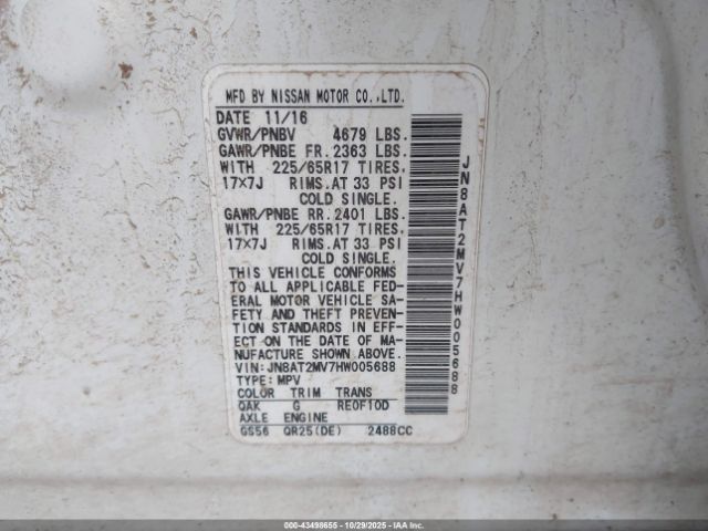 2017 NISSAN ROGUE JN8AT2MV7HW005688 Photo 8