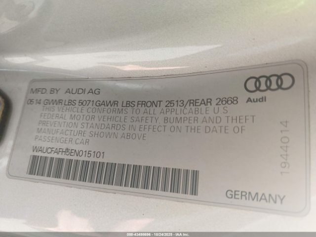 2014 AUDI A5 WAUCFAFH5EN015101 Photo 8