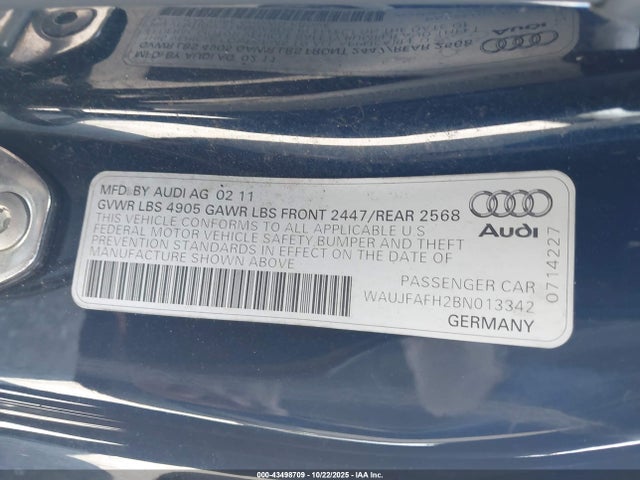 2011 AUDI A5 WAUJFAFH2BN013342 Photo 8