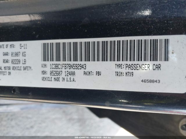 2011 CHRYSLER 200 1C3BC1FB7BN592943 Photo 8