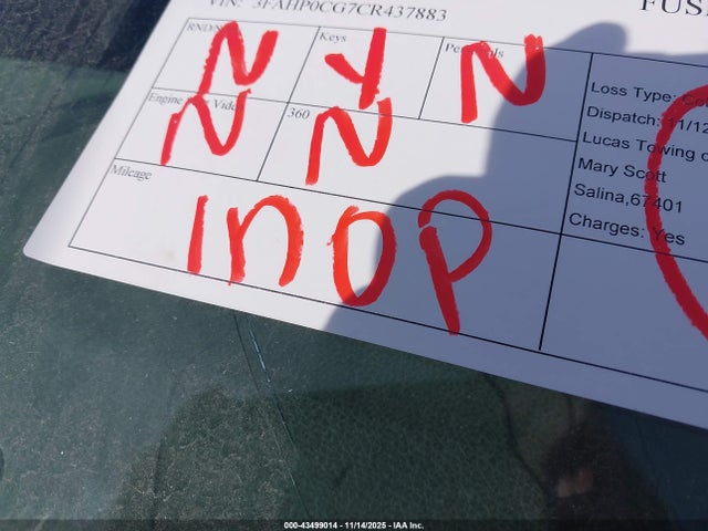 2012 FORD FUSION 3FAHP0CG7CR437883 Photo 6