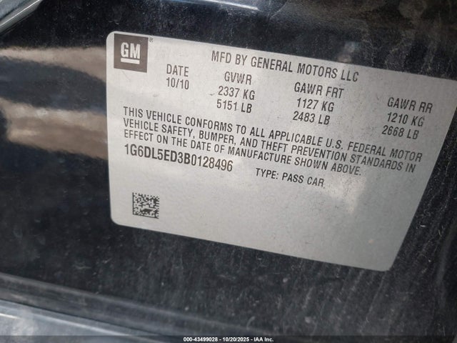 2011 CADILLAC CTS 1G6DL5ED3B0128496 Photo 8