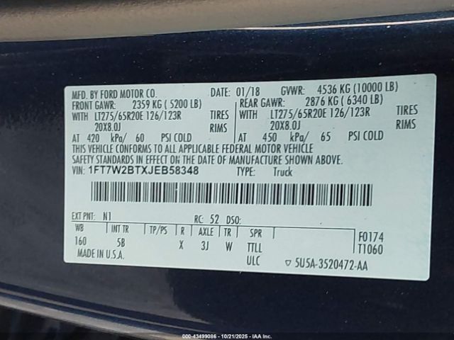 2018 FORD F-250 1FT7W2BTXJEB58348 Photo 8