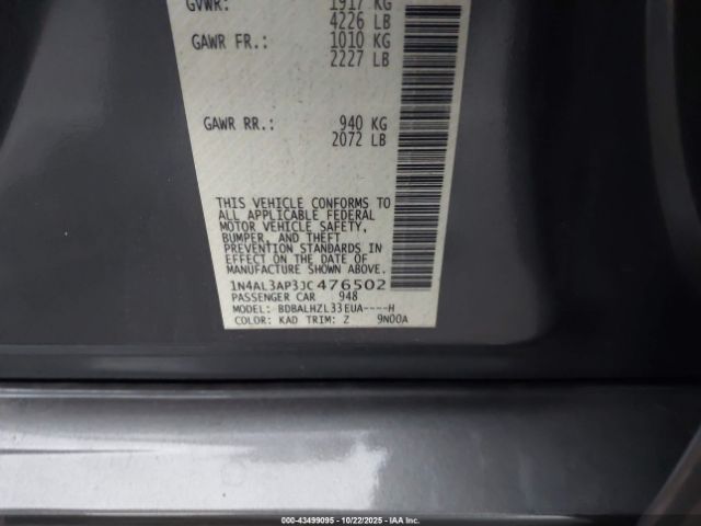 2018 NISSAN ALTIMA 1N4AL3AP3JC476502 Photo 8