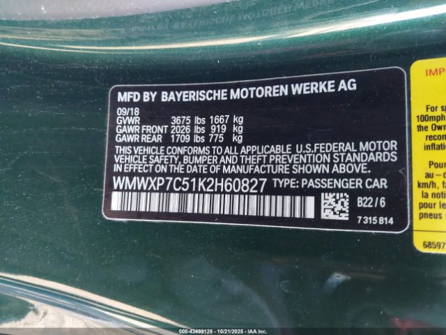 2019 MINI HARDTOP WMWXP7C51K2H60827 Photo 8