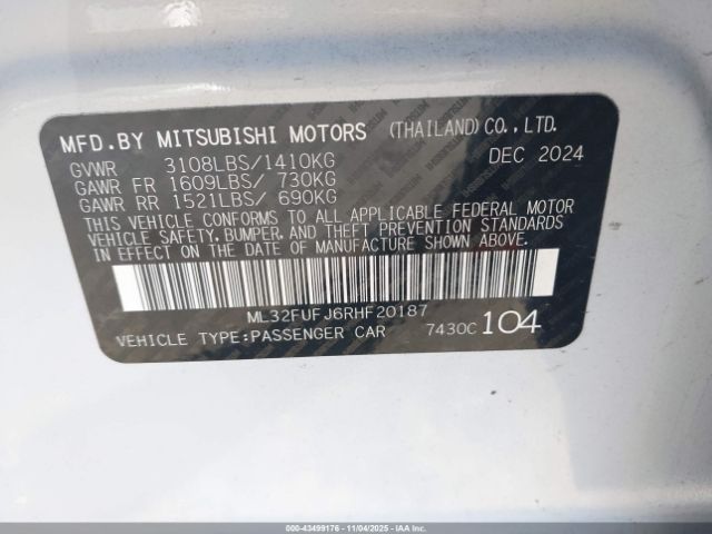 2024 MITSUBISHI MIRAGE G4 ML32FUFJ6RHF20187 Photo 8