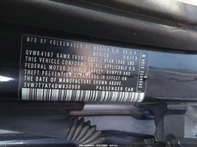 2013 VOLKSWAGEN BEETLE 3VW7T7AT4DM830908 Photo 8