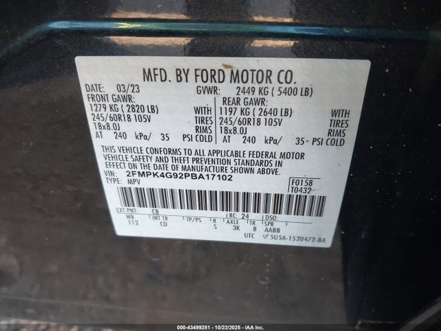 2023 FORD EDGE 2FMPK4G92PBA17102 Photo 8