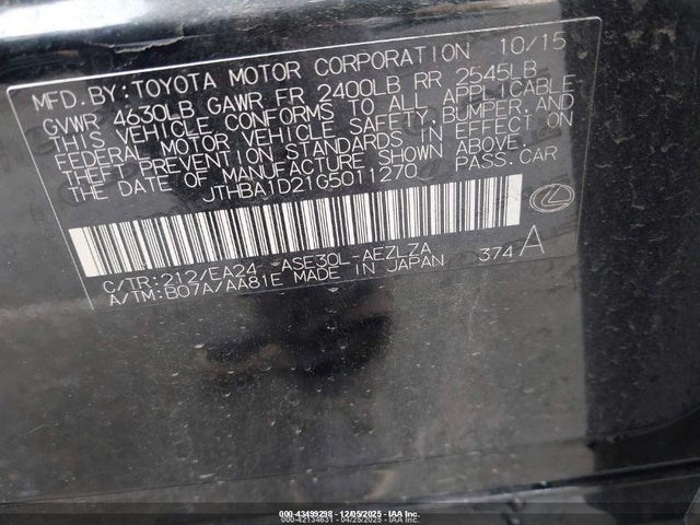 Lexus IS 200T 2016 JTHBA1D21G5011270 Image 9