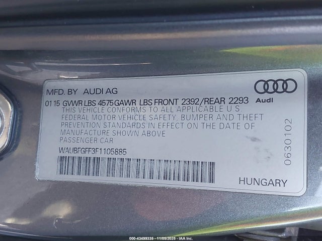 2015 AUDI A3 WAUBFGFF3F1105885 Photo 8
