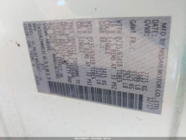 2018 NISSAN PATHFINDER 5N1DR2MM0JC631813 Photo 8