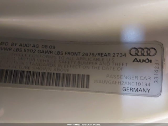 2010 AUDI S5 WAUVGAFH2AN010194 Photo 8