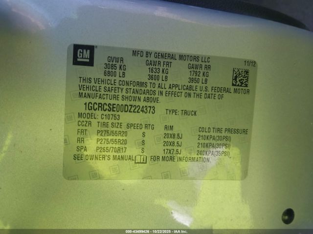 2013 CHEVROLET SILVERADO 1500 1GCRCSE00DZ224373 Photo 8