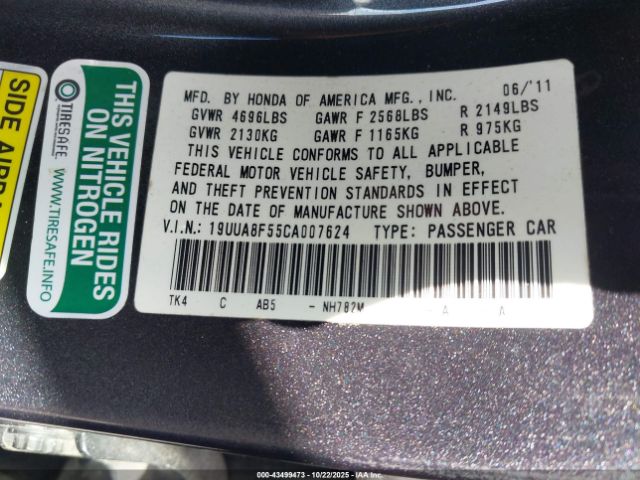 2012 ACURA TL 19UUA8F55CA007624 Photo 8