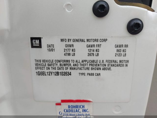 2002 CADILLAC ELDORADO 1G6EL12Y12B102634 Photo 8