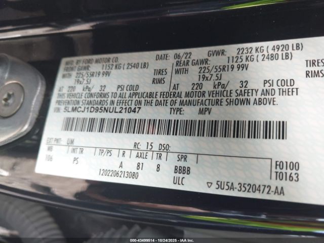 2022 LINCOLN CORSAIR 5LMCJ1D95NUL21047 Photo 8