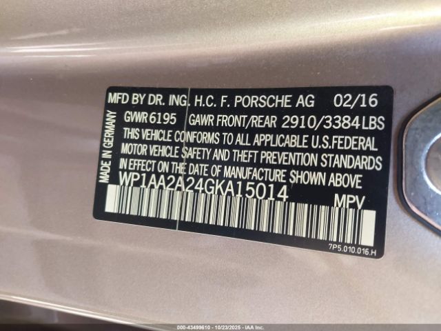 2016 PORSCHE CAYENNE WP1AA2A24GKA15014 Photo 8