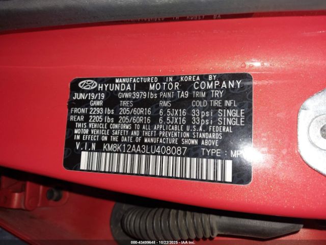 2020 HYUNDAI KONA KM8K12AA3LU408087 Photo 8