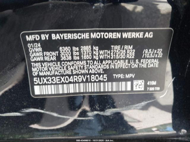 2024 BMW X6 5UX33EX04R9V18045 Photo 8